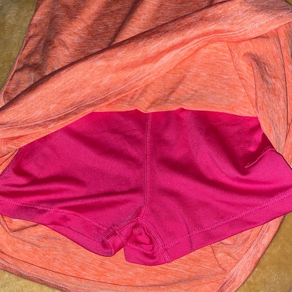 Macy’s IDEOLOGY NWT Sleeveless Workout Dress Coral w/ built in shorts Girls M - Picture 5 of 5